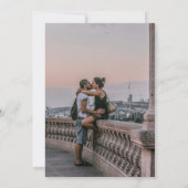 書道タイポグラフィ赤面バラ金ゴールド婚約 招待状 (裏面)