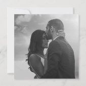 書道タイポグラフィB&Wスクエアフォト結婚ズ 招待状 (裏面)