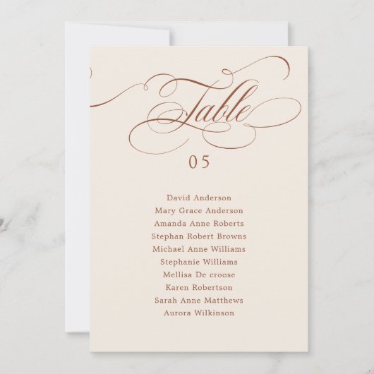 書道タイムレステラコッタ座席表カード 招待状 (正面)