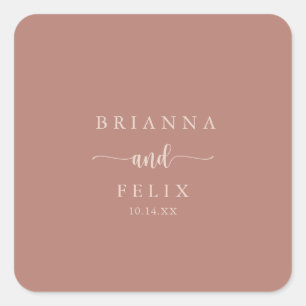 書道テラコッタ結婚の封筒用シール スクエアシール