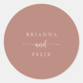 書道テラコッタ結婚の封筒用シール ラウンドシール (正面)
