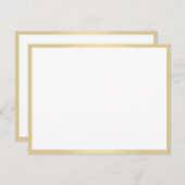 書道テンプレート金ゴールドスクリプト文字カスタムフラット ノートカード (正面/裏面)