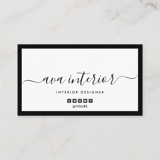 書道デモダンザイナーB&Wソーシャル 名刺 (正面)