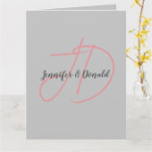 書道トレンディークラシカル文字モノグラム カード (黄色い花)