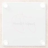 書道トレンディークラシカル文字モノグラム ガラスコースター (裏面)