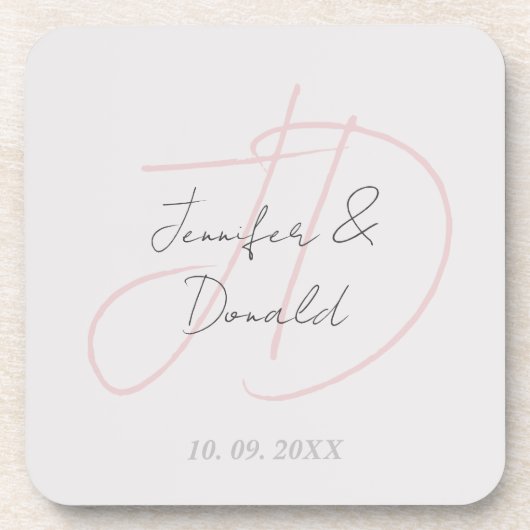 書道トレンディークラシカル文字モノグラム コースター (正面)