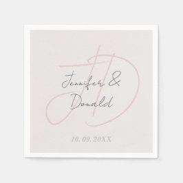 書道トレンディークラシカル文字モノグラム スタンダードカクテルナプキン