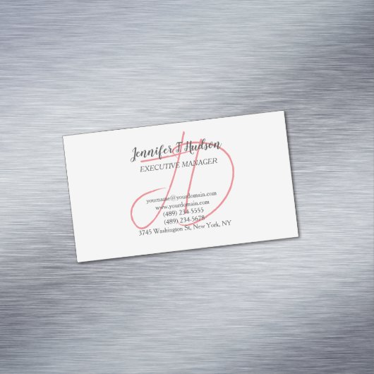 書道トレンディークラシカル文字モノグラム マグネット名刺 (インサイチュ)