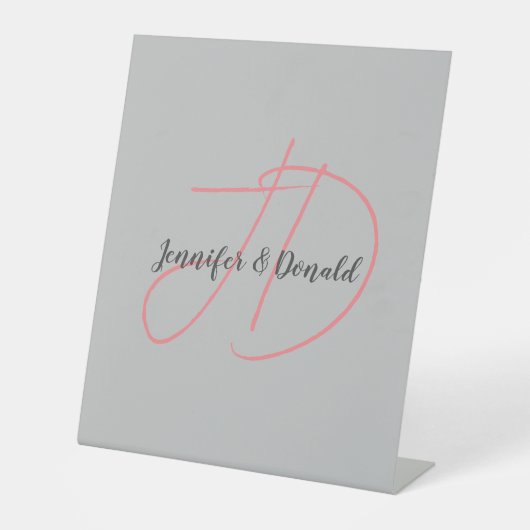 書道トレンディークラシカル文字モノグラム 台座サイン (正面)