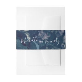 書道ネイビーアンティーク結婚ブーケ 招待状ベリーバンド