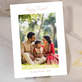 書道ハッピーディワリ家族フォトカッパーバラ シーズンカード