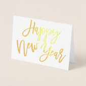書道ハッピーニューイヤー実在金ゴールド 箔カード (正面)