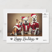 書道ハッピーハウリおもしろいデイズペット犬の写真 シーズンカード (正面)