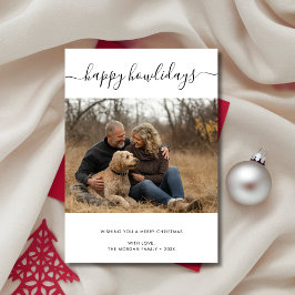 書道ハッピーハウリデイズ犬の写真クリスマス シーズンカード