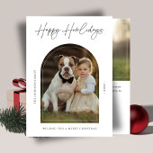 書道ハッピーハウリデークリスマスドッグフォトキッド シーズンカード