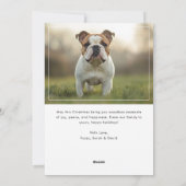 書道ハッピーハウリデークリスマスドッグフォトキッド シーズンカード (裏面)