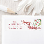 書道ハッピーホリデーズボタニカルホリー ラベル (インサイチュ)