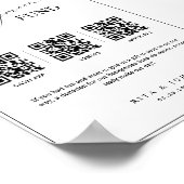書道ハネムーンファンド現金QRコード結婚ズ ポスター (角)