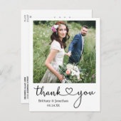 書道ハートありがとう結婚の写真 ポストカード (正面/裏面)