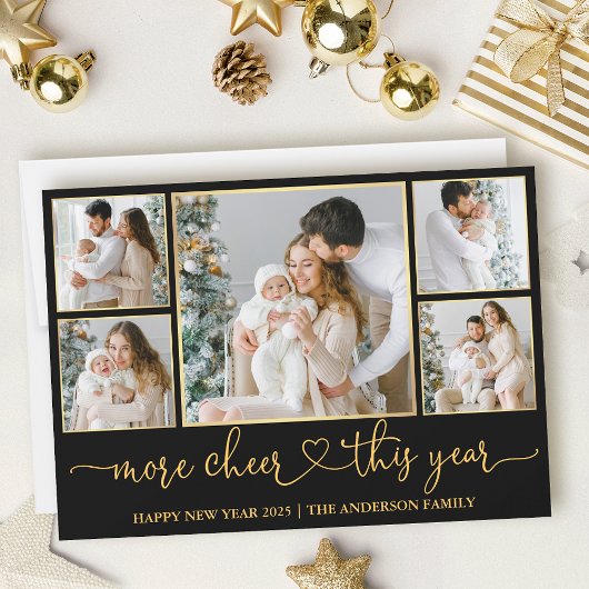 書道ハートその他の応援黒と金ゴールドのフレーム シーズンカード