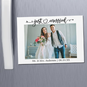 書道ハートたった今結婚しました結婚のマグネットカード