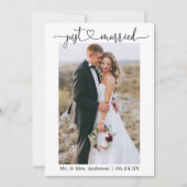 書道ハートたった今結婚しました結婚写真 案内状 (正面)