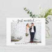 書道ハートたった今結婚しました結婚写真 案内状 (スタンド正面)