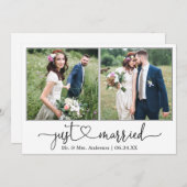 書道ハートたった今結婚しました2結婚写真 案内状 (正面/裏面)