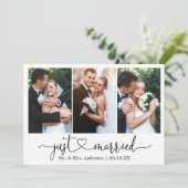 書道ハートたった今結婚しました3結婚写真 案内状 (スタンド正面)