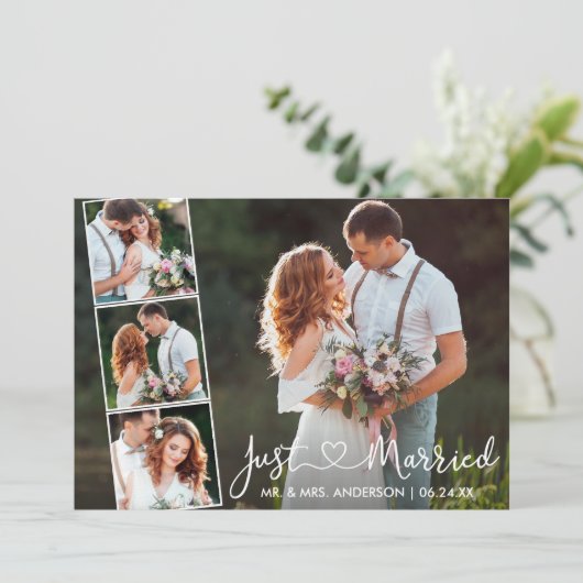 書道ハートたった今結婚しました4写真 案内状 (スタンド正面)