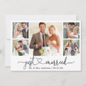 書道ハートたった今結婚しました5結婚写真 案内状 (正面)