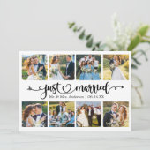 書道ハートたった今結婚しました8結婚写真 案内状 (スタンド正面)