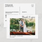 書道ハートの結婚写真ありがとう ポストカード (正面/裏面)