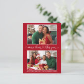 書道ハートもっと応援レッド2フォトホリデー ポストカード (スタンド正面)