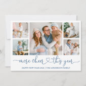 書道ハートもっと応援5写真ほこりっぽい青 シーズンカード (正面)