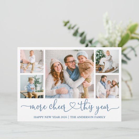 書道ハートもっと応援5写真ほこりっぽい青 シーズンカード (スタンド正面)