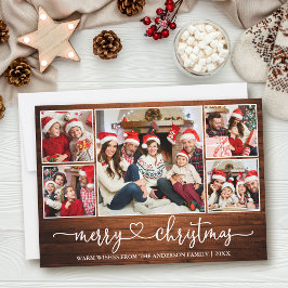 書道ハートウッド5写真クリスマス シーズンカード