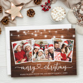 書道ハートクリスマスウッドライト3写真 シーズンカード