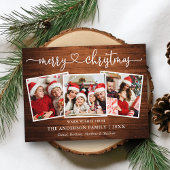 書道ハートクリスマスウッド3写真 ポストカード