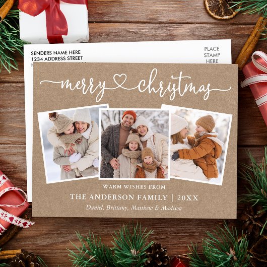 書道ハートクリスマスクラフト3写真 ポストカード