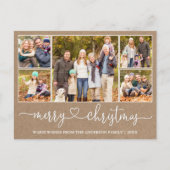 書道ハートクリスマスクラフト5フォトホリデー ポストカード (正面)