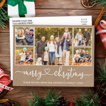 書道ハートクリスマスクラフト5フォトホリデー