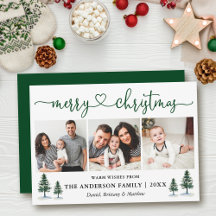 書道ハートクリスマスパインズ3フォトグリーン