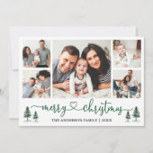 書道ハートクリスマスパインズ5フォトグリーン シーズンカード (正面)