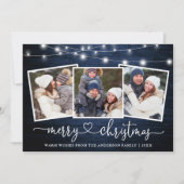 書道ハートクリスマスブルーウッドライト シーズンカード (正面)