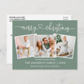 書道ハートクリスマス3写真セージ緑 ポストカード (正面/裏面)