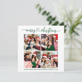 書道ハートクリスマス4フォトグリーンスクエア シーズンカード (スタンド正面)