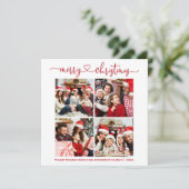 書道ハートクリスマス4フォトスクエアレッド シーズンカード (スタンド正面)