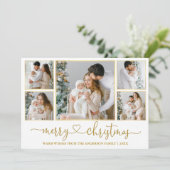 書道ハートクリスマス5フォト金ゴールドフレーム シーズンカード (スタンド正面)