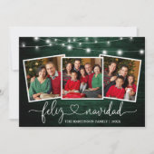 書道ハートグリーンウッドライトフェリーズNavidad シーズンカード (正面)